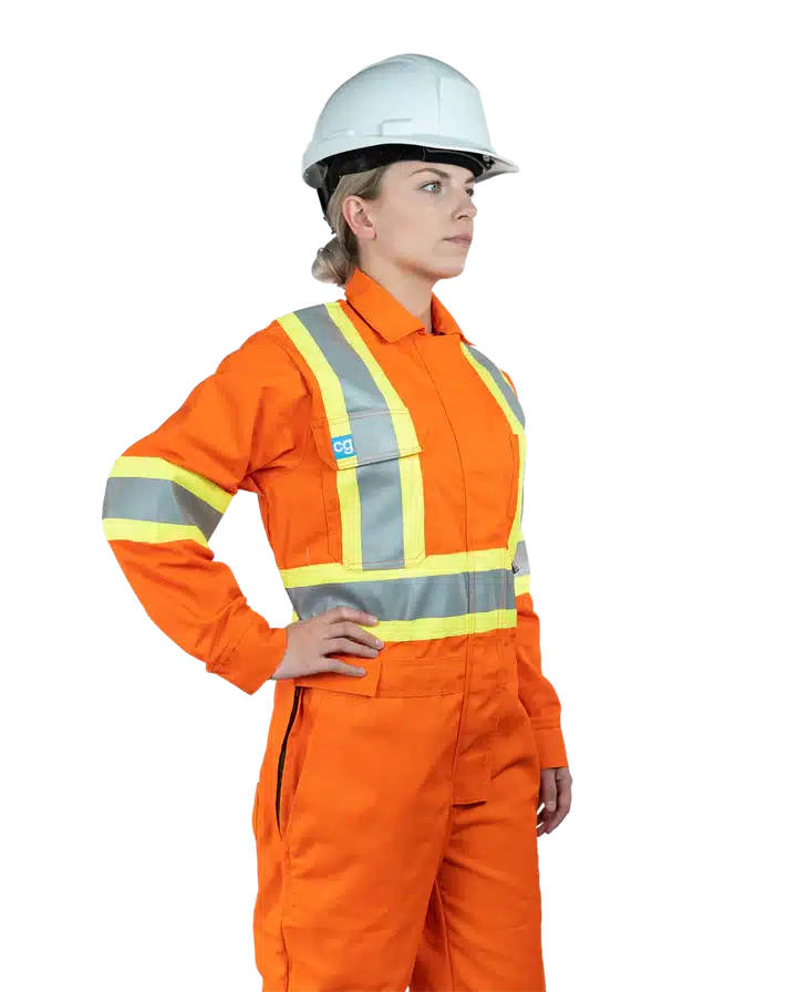 Image of Covergall - Sustainable High-Vis Long Sleeve Orange Shirt